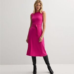 Nine West Belted Ribbed Midi Dress, NWT Size L